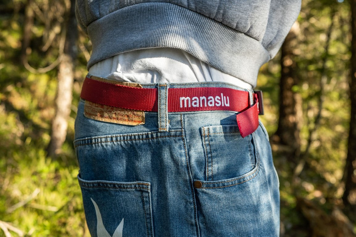 manaslu मनास्लु belt claret/white